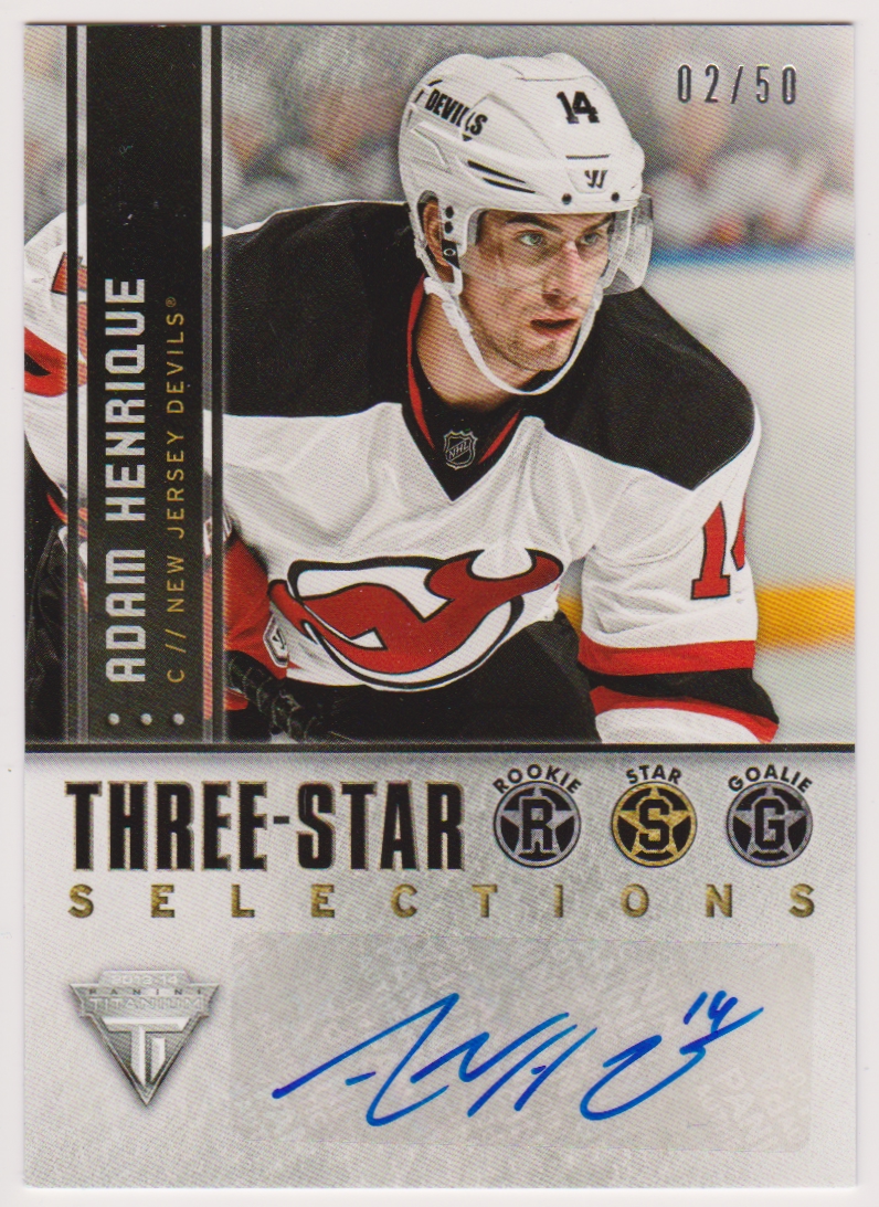 (image for) 2013-14 Panini Titanium Three Star Selections Autographs #3SAH Adam Henrique 02/50