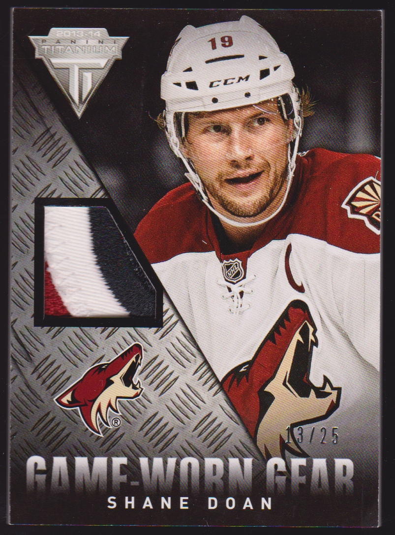 2013-14 Panini Titanium Game Worn Gear Patch #GGSD Shane Doan 13/25 (image for) 2013-14 Panini Titanium Game Worn Gear Patch #GGSD Shane Doan 13/25