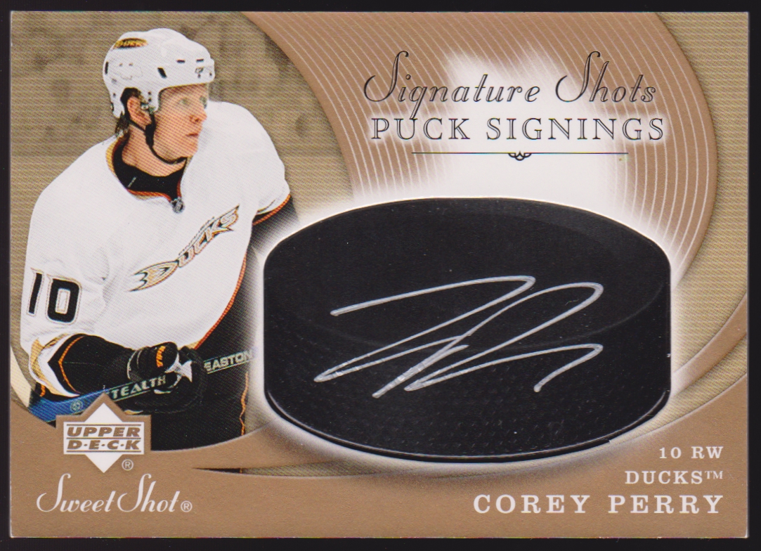 (image for) 2007-08 Sweet Shot Signature Puck Signings #SSPPE Corey Perry AUTO
