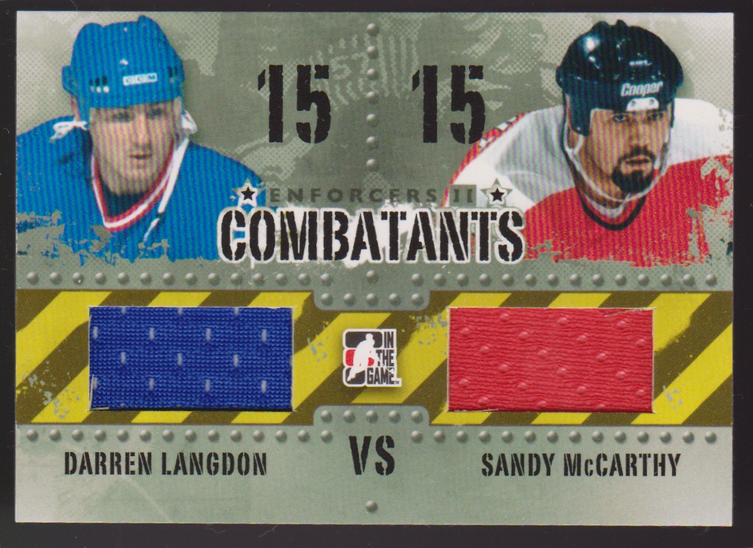 (image for) 2013-14 ITG Enforcers Combatants Jerseys Duals #C10 Darren Langdon/Sandy McCarthy