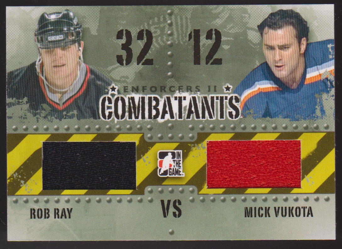 (image for) 2013-14 ITG Enforcers Combatants Jerseys Duals #C21 Rob Ray/Mick Vukota