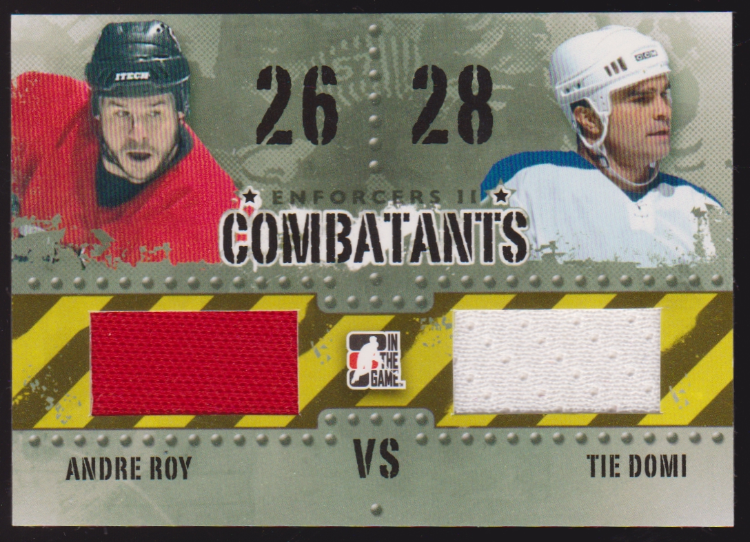 (image for) 2013-14 ITG Enforcers Combatants Jerseys Duals #C16 Andre Roy/Tie Domi