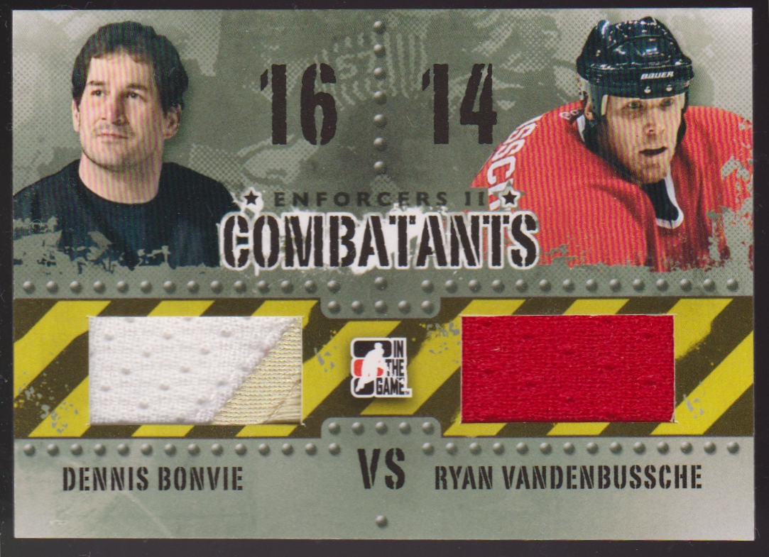 (image for) 2013-14 ITG Enforcers Combatants Jerseys Duals #C02 Dennis Bonvie/Ryan VandenBussche
