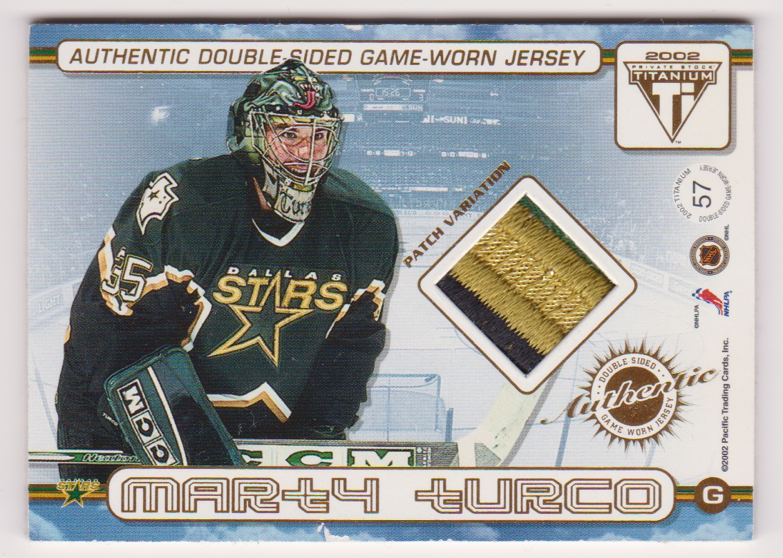 (image for) 2001-02 Titanium Double-Sided Patches #57 Brendan Morrison/Marty Turco 044/119