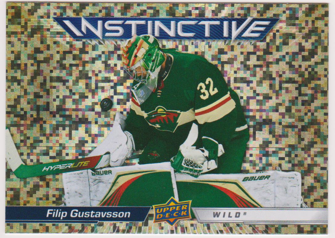 2023-24 Upper Deck Instinctive Gold Sparkle #IN6 Filip Gustavsson (image for) 2023-24 Upper Deck Instinctive Gold Sparkle #IN6 Filip Gustavsson