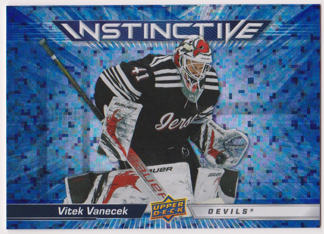 2023-24 Upper Deck Instinctive Sparkle #IN7 Vitek Vanecek (image for) 2023-24 Upper Deck Instinctive Sparkle #IN7 Vitek Vanecek