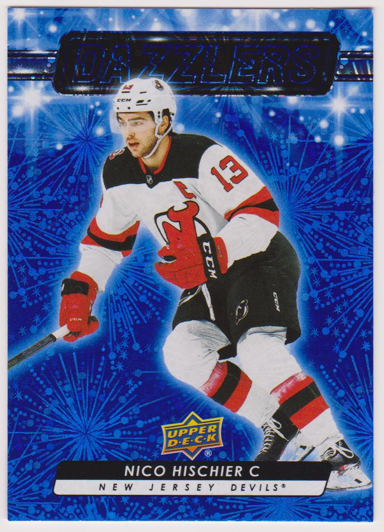 2023-24 Upper Deck Dazzlers Blue #DZ83 Nico Hischier (image for) 2023-24 Upper Deck Dazzlers Blue #DZ83 Nico Hischier