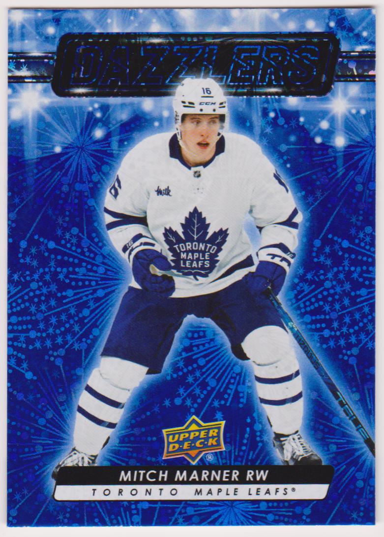 2023-24 Upper Deck Dazzlers Blue #DZ85 Mitch Marner (image for) 2023-24 Upper Deck Dazzlers Blue #DZ85 Mitch Marner