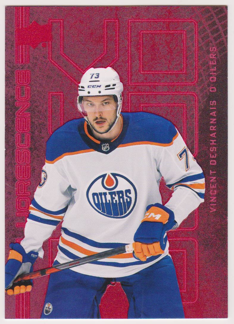 2023-24 Upper Deck Fluorescence Red #F8 Vincent Desharnais (image for) 2023-24 Upper Deck Fluorescence Red #F8 Vincent Desharnais