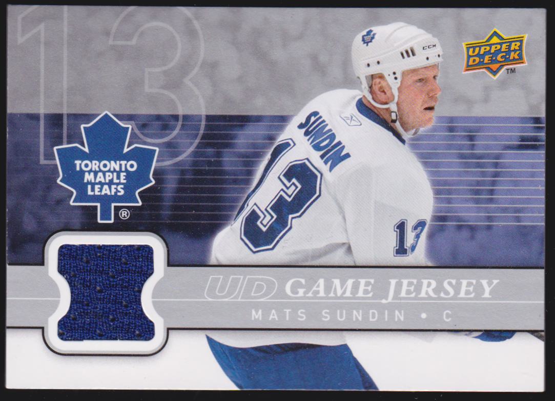 2008-09 Upper Deck Game Jerseys #GJ2SU Mats Sundin (image for) 2008-09 Upper Deck Game Jerseys #GJ2SU Mats Sundin