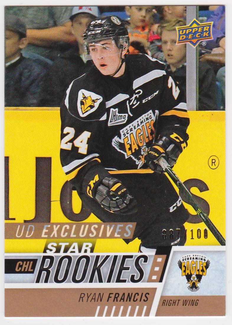 2017-18 Upper Deck CHL Exclusives #388 Ryan Francis 087/100 (image for) 2017-18 Upper Deck CHL Exclusives #388 Ryan Francis 087/100