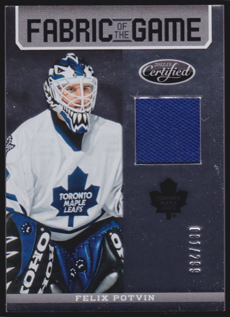 2012-13 Certified Fabric of the Game #FOGFP Felix Potvin 081/299 (image for) 2012-13 Certified Fabric of the Game #FOGFP Felix Potvin 081/299