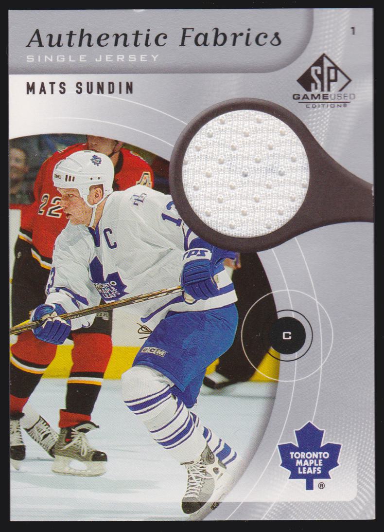 2005-06 SP Game Used Authentic Fabrics #AFSU Mats Sundin (image for) 2005-06 SP Game Used Authentic Fabrics #AFSU Mats Sundin