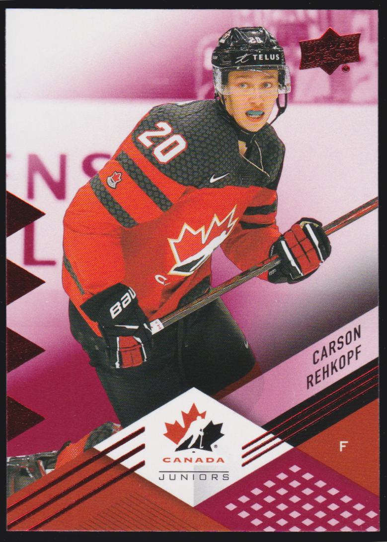 (image for) 2024-25 Upper Deck Team Canada Juniors Red Foil #50 Carson Rehkopf - XRC
