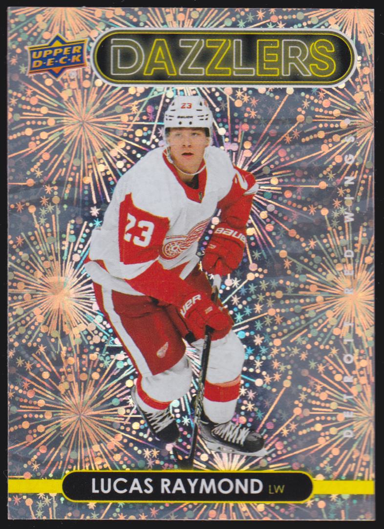 2021-22 Upper Deck Dazzlers Orange #DZ68 Lucas Raymond - RC Year (image for) 2021-22 Upper Deck Dazzlers Orange #DZ68 Lucas Raymond - RC Year