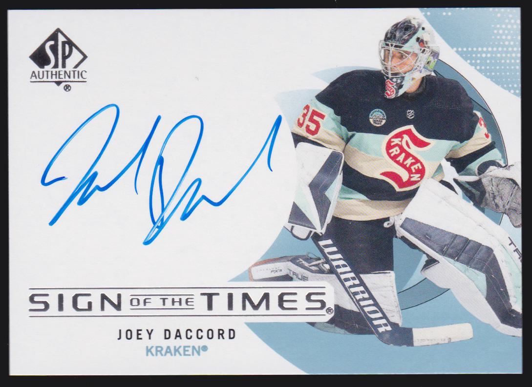 (image for) 2024-25 SP Authentic Sign of the Times #SOTTDA Joey Daccord
