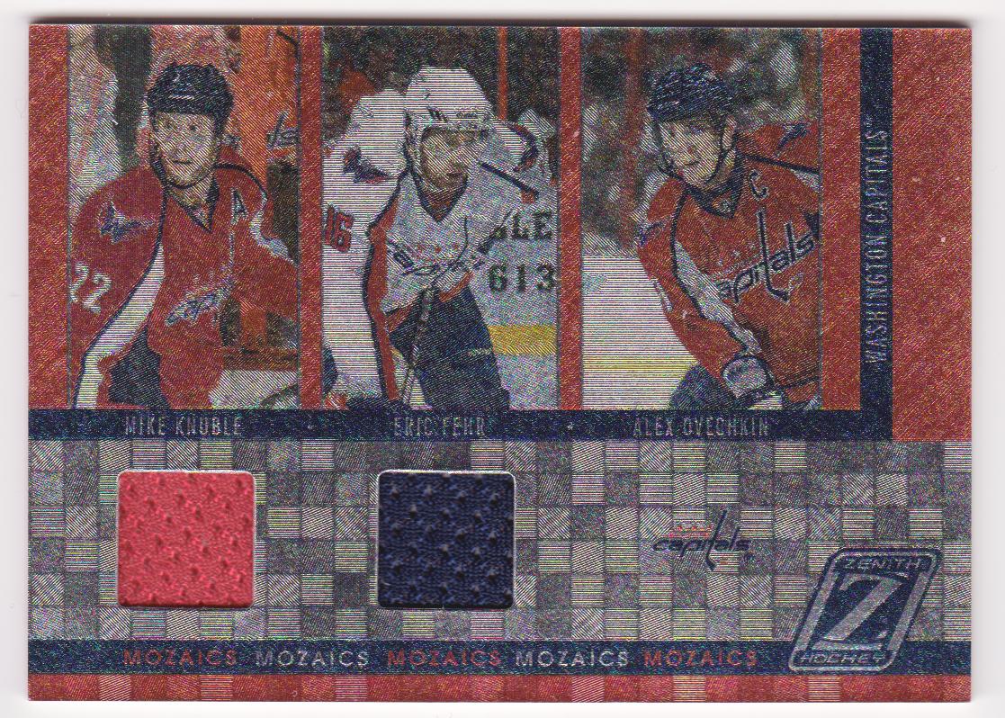 2010-11 Zenith Mozaics Materials Double #20 Mike Knuble/Alexander Ovechkin/Eric Fehr (image for) 2010-11 Zenith Mozaics Materials Double #20 Mike Knuble/Alexander Ovechkin/Eric Fehr