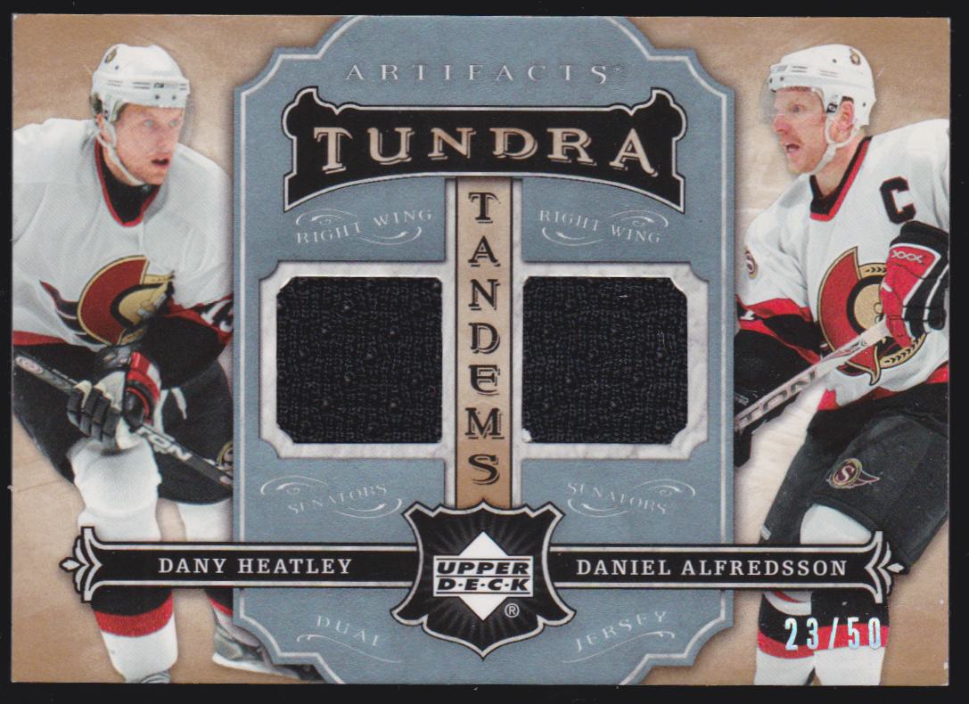 2007-08 Artifacts Tundra Tandems Icy Blue #TTHA Dany Heatley/Daniel Alfredsson 23/50 (image for) 2007-08 Artifacts Tundra Tandems Icy Blue #TTHA Dany Heatley/Daniel Alfredsson 23/50