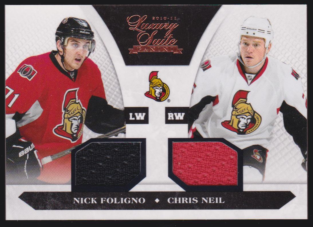 2010-11 Luxury Suite #90 Nick Foligno/Chris Neil - Jerseys 340/599 (image for) 2010-11 Luxury Suite #90 Nick Foligno/Chris Neil - Jerseys 340/599