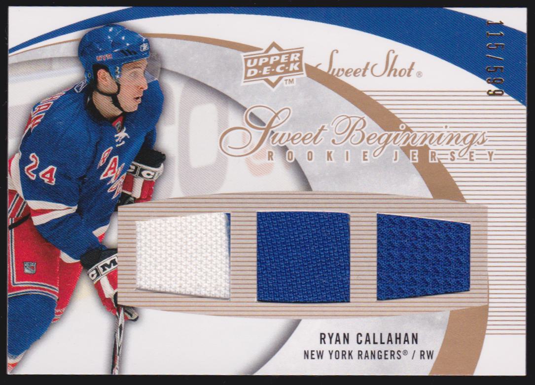 2007-08 Sweet Shot #136 Ryan Callahan Jerseys RC 115/599 (image for) 2007-08 Sweet Shot #136 Ryan Callahan Jerseys RC 115/599