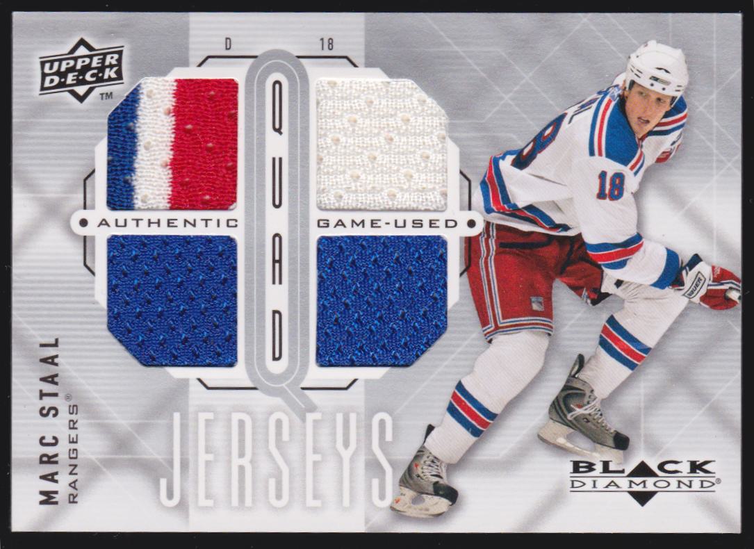 2009-10 Black Diamond Jerseys Quad #QJMS Marc Staal (image for) 2009-10 Black Diamond Jerseys Quad #QJMS Marc Staal