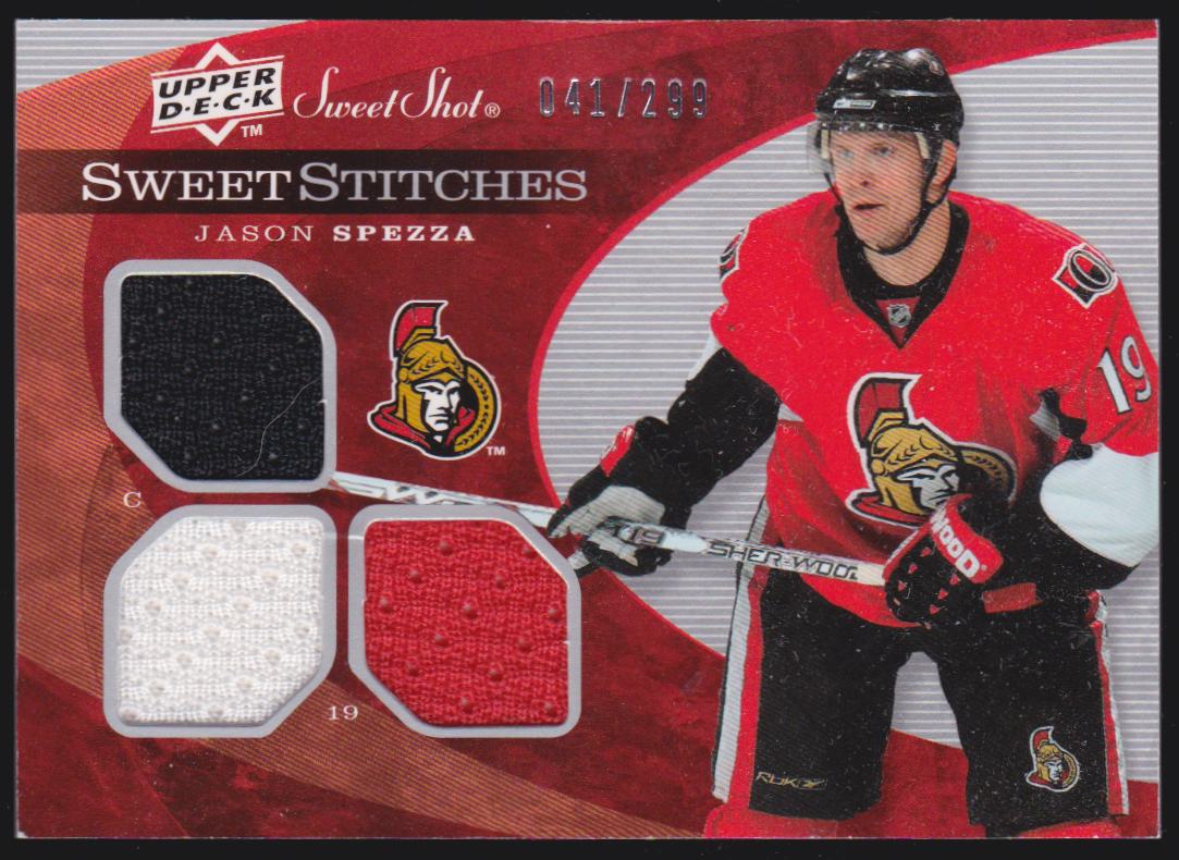 (image for) 2007-08 Sweet Shot Sweet Stitches Triples #SSTJS Jason Spezza 041/299
