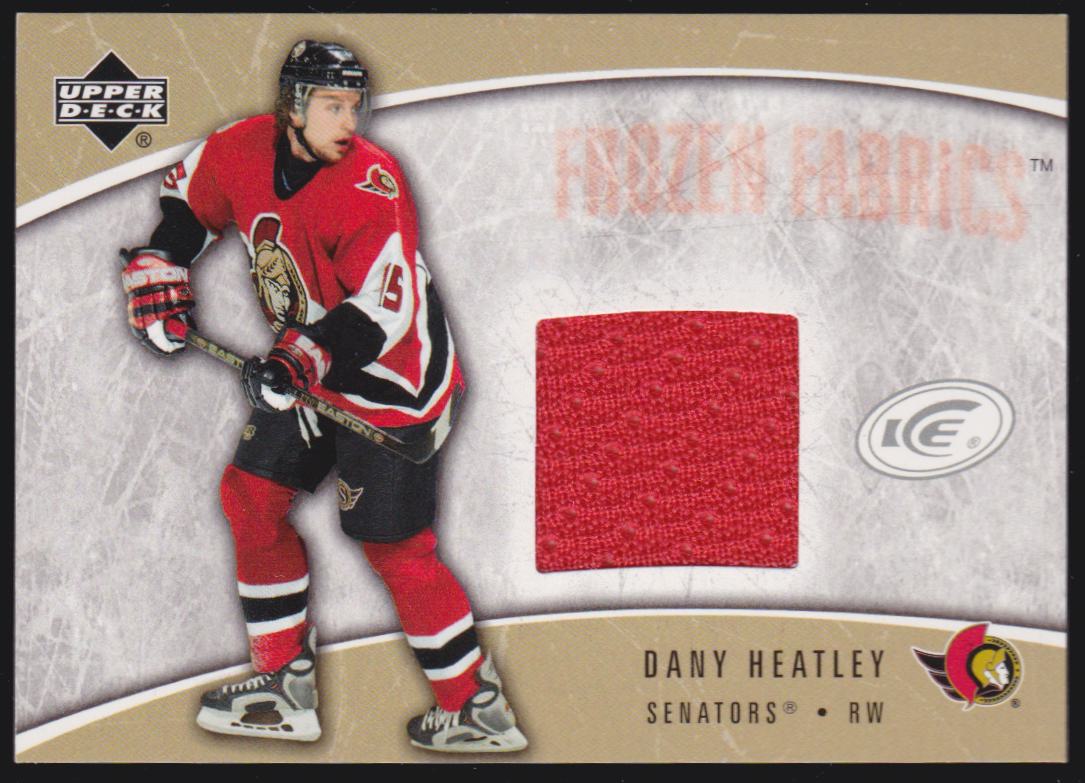 2005-06 Upper Deck Ice Frozen Fabrics #FFDH Dany Heatley (image for) 2005-06 Upper Deck Ice Frozen Fabrics #FFDH Dany Heatley