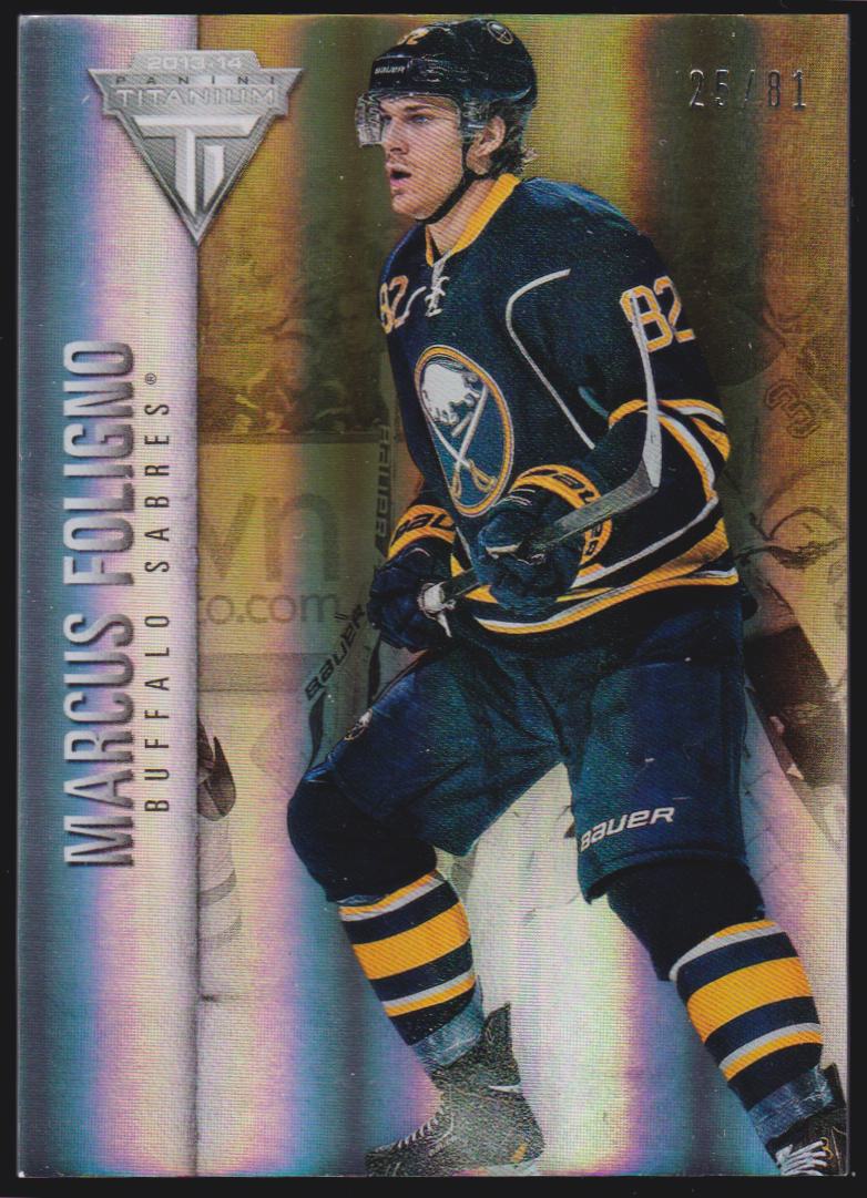 2013-14 Panini Titanium Jersey Number #61 Marcus Foligno 25/81 (image for) 2013-14 Panini Titanium Jersey Number #61 Marcus Foligno 25/81