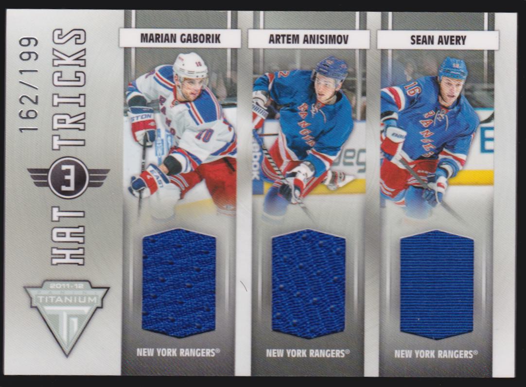 (image for) 2011-12 Titanium Hat Tricks #1 Marian Gaborik/Artem Anisimov/Sean Avery 162/199