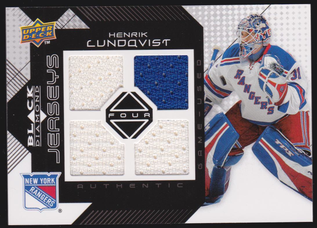 (image for) 2008-09 Black Diamond Jerseys Quad #BDJHL Henrik Lundqvist