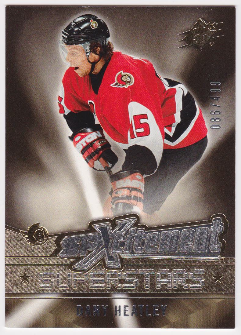 2005-06 SPx Xcitement Superstars #XSDH Dany Heatley 086/499 (image for) 2005-06 SPx Xcitement Superstars #XSDH Dany Heatley 086/499