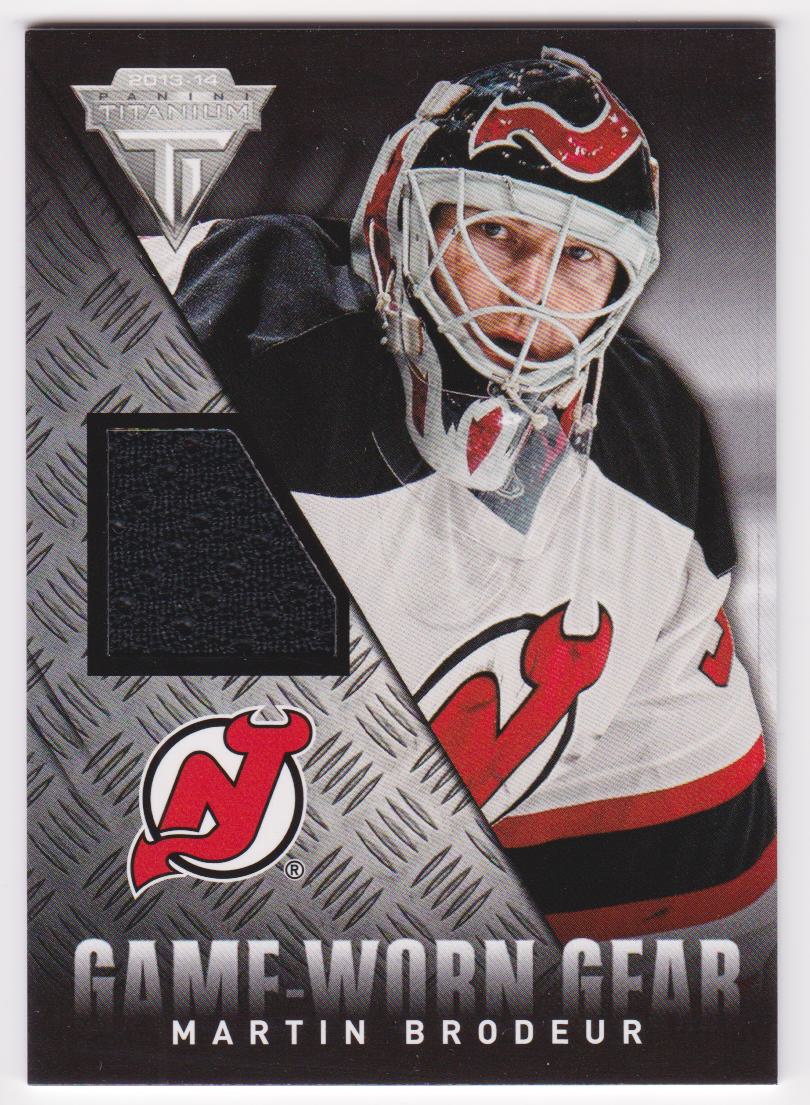 2013-14 Panini Titanium Game Worn Gear #GGMB Martin Brodeur SP (image for) 2013-14 Panini Titanium Game Worn Gear #GGMB Martin Brodeur SP