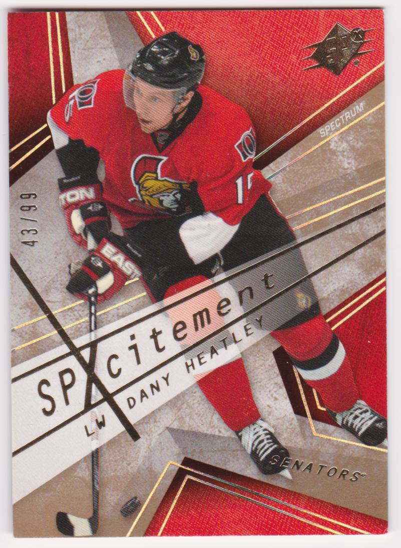 2008-09 SPx Spxcitement Spectrum #X11 Dany Heatley 43/99 (image for) 2008-09 SPx Spxcitement Spectrum #X11 Dany Heatley 43/99