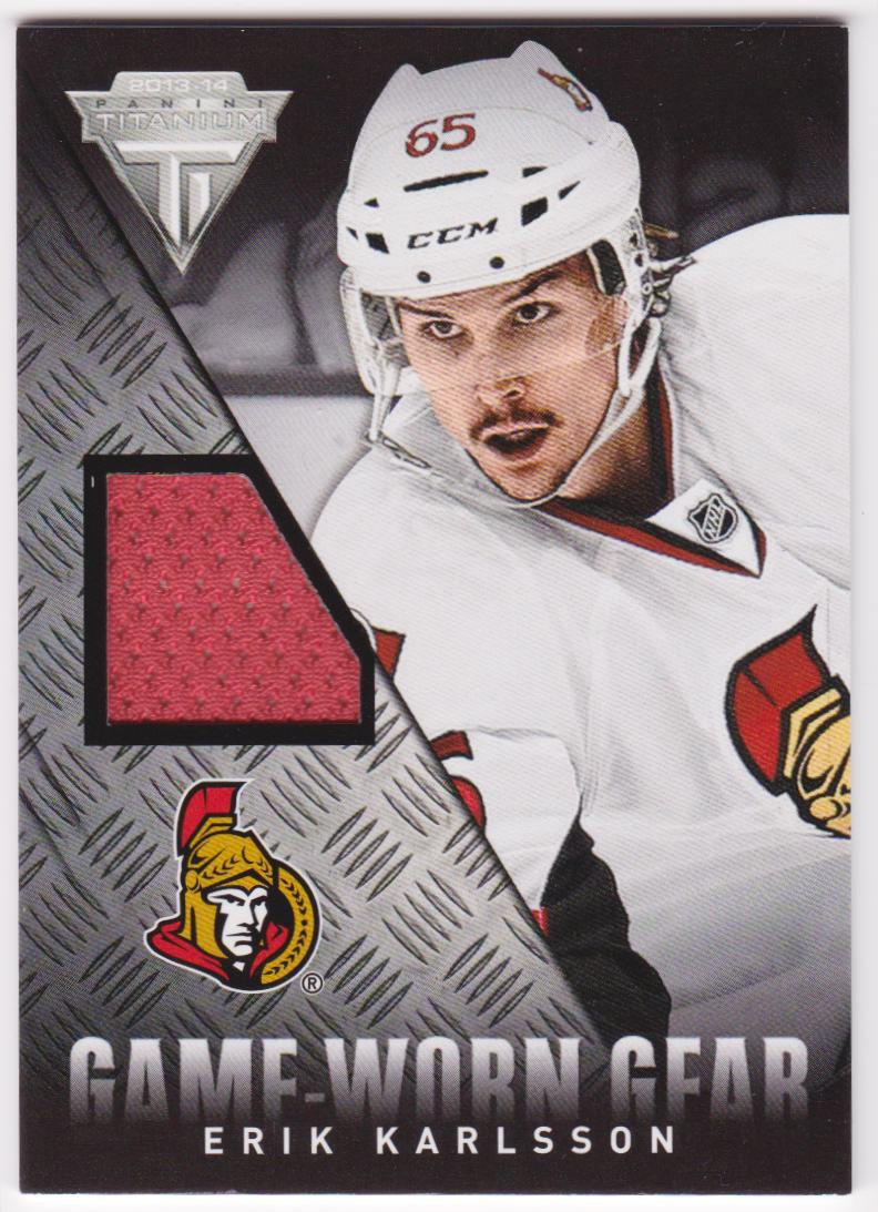 2013-14 Panini Titanium Game Worn Gear #GGEK Erik Karlsson - Jerseys (image for) 2013-14 Panini Titanium Game Worn Gear #GGEK Erik Karlsson - Jerseys