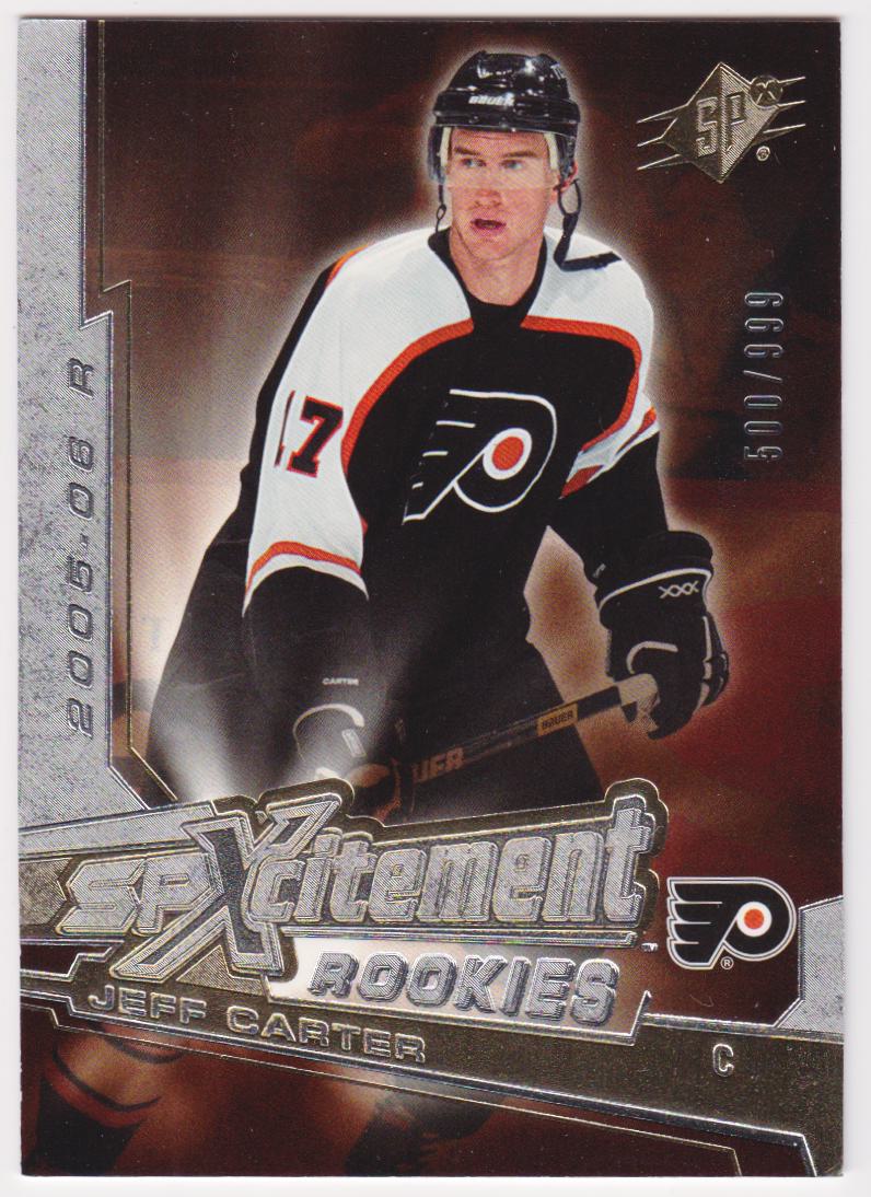 2005-06 SPx Xcitement Rookies #XRJC Jeff Carter - 500/999 - RC Year (image for) 2005-06 SPx Xcitement Rookies #XRJC Jeff Carter - 500/999 - RC Year