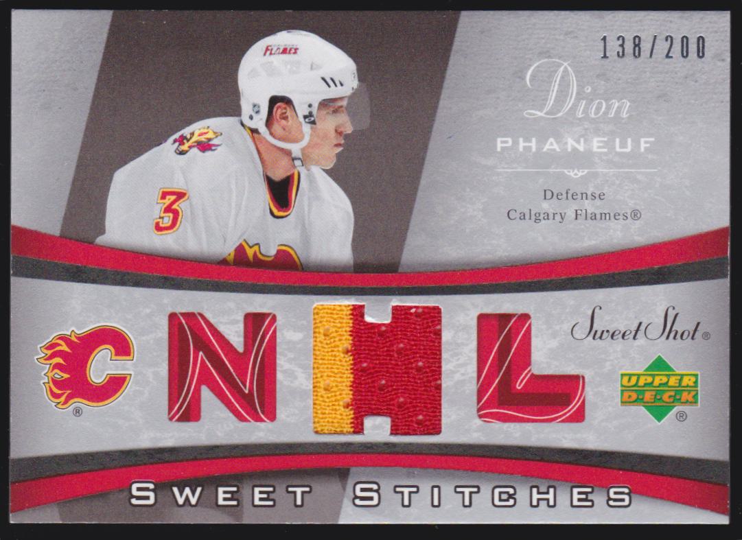 2006-07 Sweet Shot Sweet Stitches #SSDP Dion Phaneuf 138/200 (image for) 2006-07 Sweet Shot Sweet Stitches #SSDP Dion Phaneuf 138/200