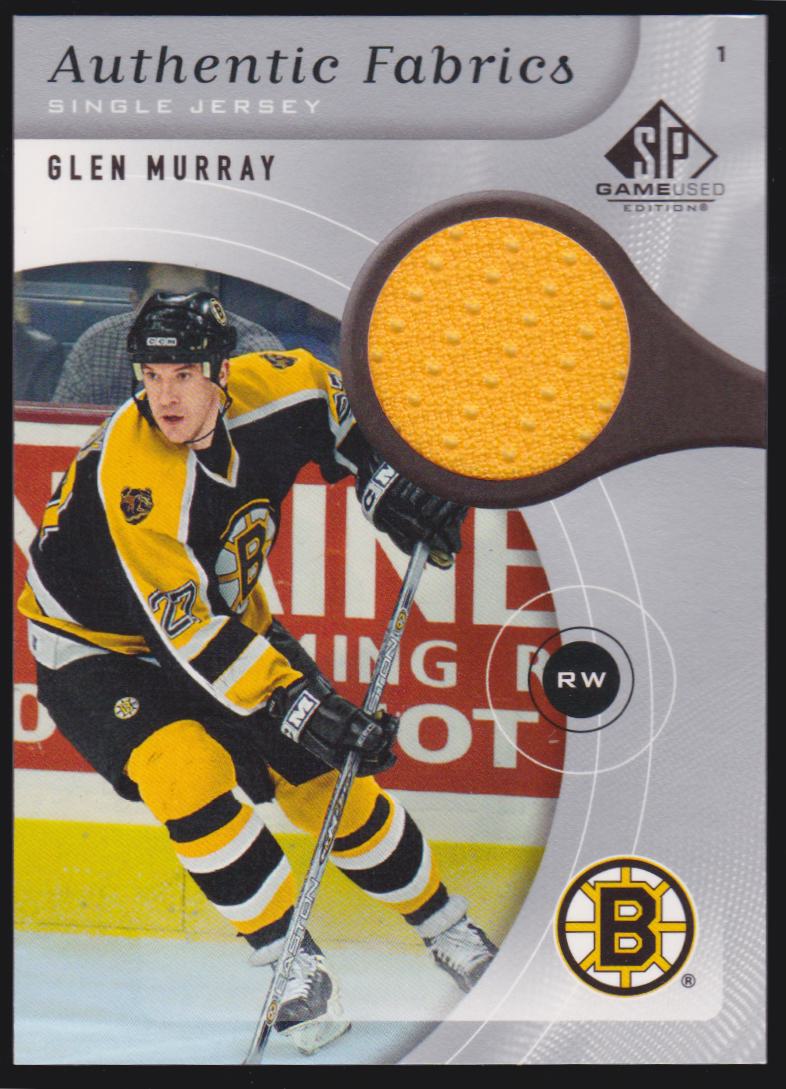 2005-06 SP Game Used Authentic Fabrics #AFGM Glen Murray (image for) 2005-06 SP Game Used Authentic Fabrics #AFGM Glen Murray