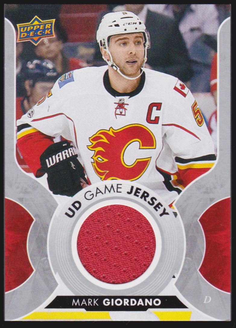 2017-18 Upper Deck Game Jerseys #GJMG Mark Giordano (image for) 2017-18 Upper Deck Game Jerseys #GJMG Mark Giordano