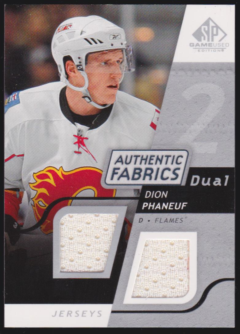 2008-09 SP Game Used Dual Authentic Fabrics #AFDP Dion Phaneuf (image for) 2008-09 SP Game Used Dual Authentic Fabrics #AFDP Dion Phaneuf