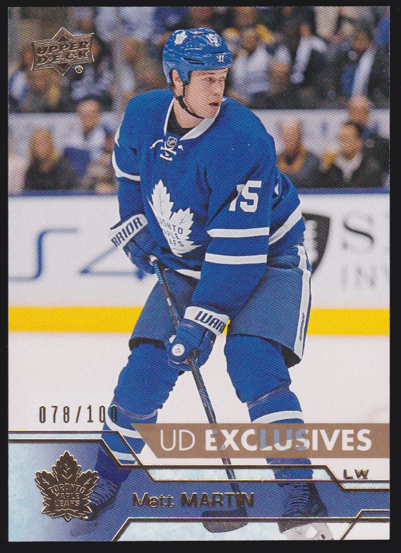 2016-17 Upper Deck Exclusives #426 Matt Martin 078/100 (image for) 2016-17 Upper Deck Exclusives #426 Matt Martin 078/100