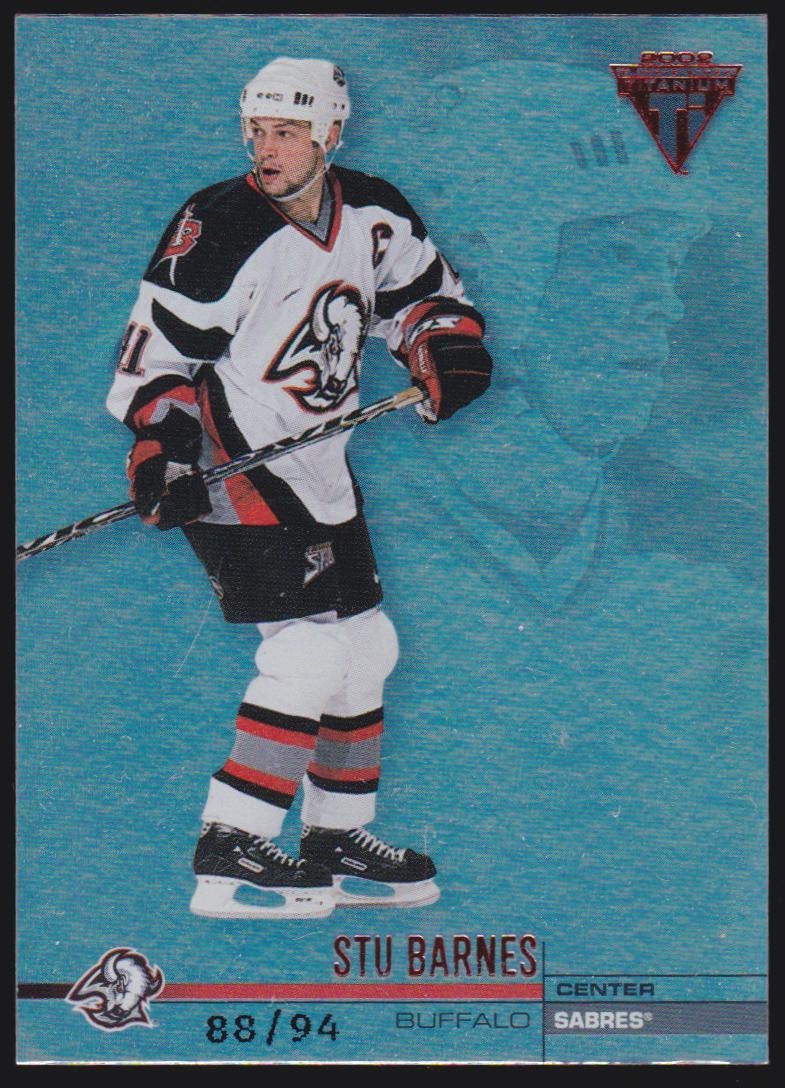 2001-02 Titanium Hobby Red #12 Stu Barnes 88/94 (image for) 2001-02 Titanium Hobby Red #12 Stu Barnes 88/94