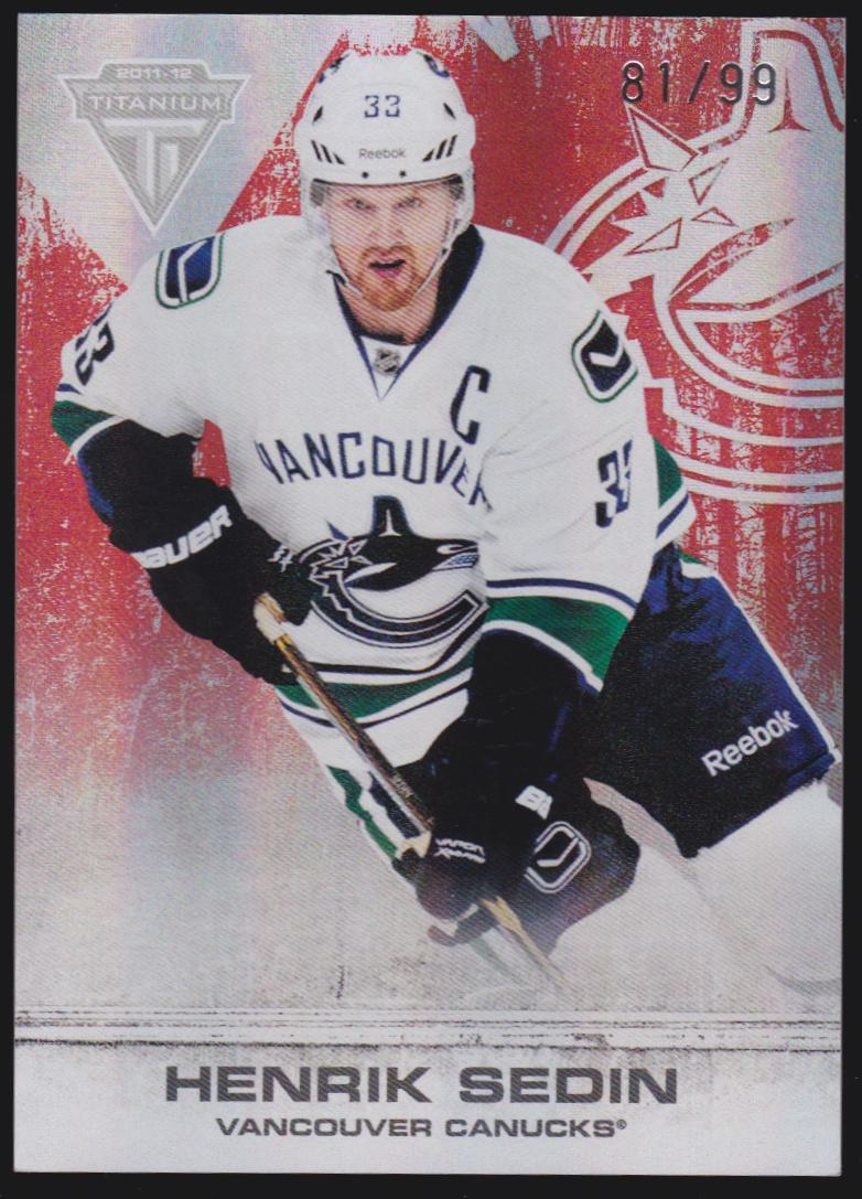 2011-12 Panini Titanium Spectrum Ruby #12 Henrik Sedin 81/99 (image for) 2011-12 Panini Titanium Spectrum Ruby #12 Henrik Sedin 81/99