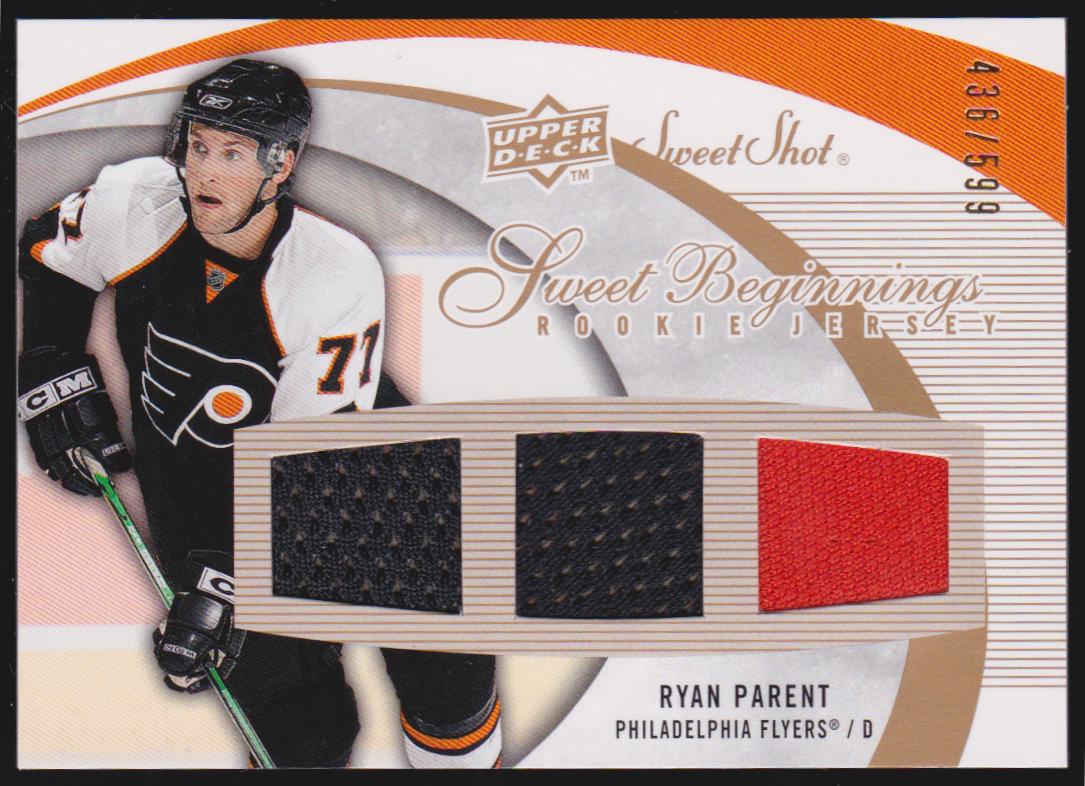 2007-08 Sweet Shot #127 Ryan Parent Jerseys RC 436/599 (image for) 2007-08 Sweet Shot #127 Ryan Parent Jerseys RC 436/599