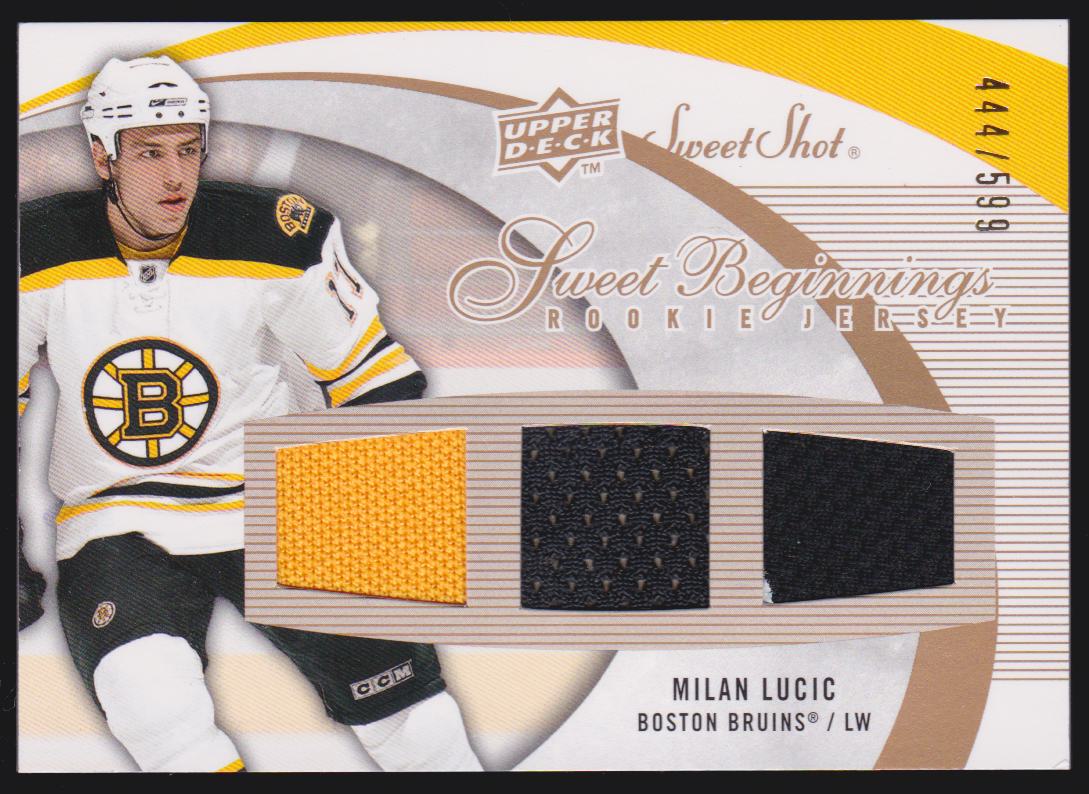 2007-08 Sweet Shot #143 Milan Lucic - Jerseys - RC - 444/599 (image for) 2007-08 Sweet Shot #143 Milan Lucic - Jerseys - RC - 444/599