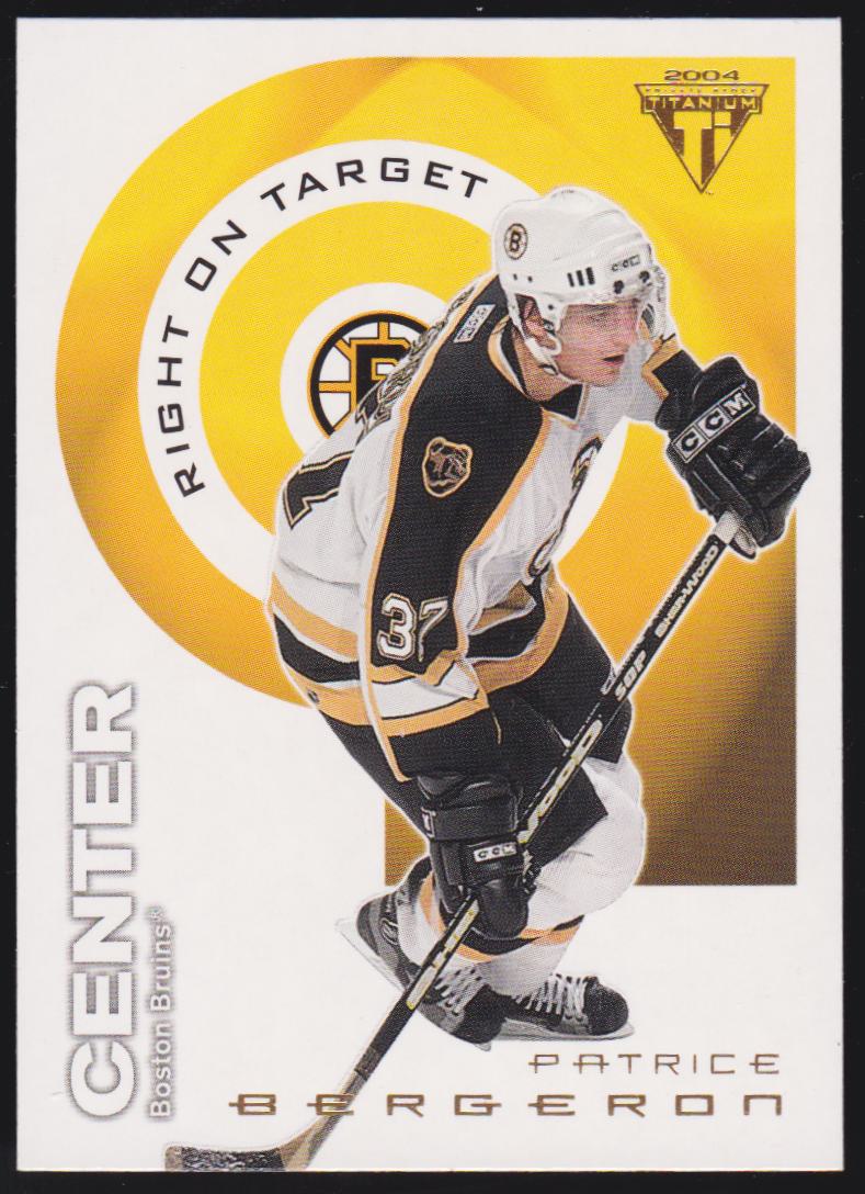 2003-04 Titanium Right on Target #2 Patrice Bergeron (image for) 2003-04 Titanium Right on Target #2 Patrice Bergeron