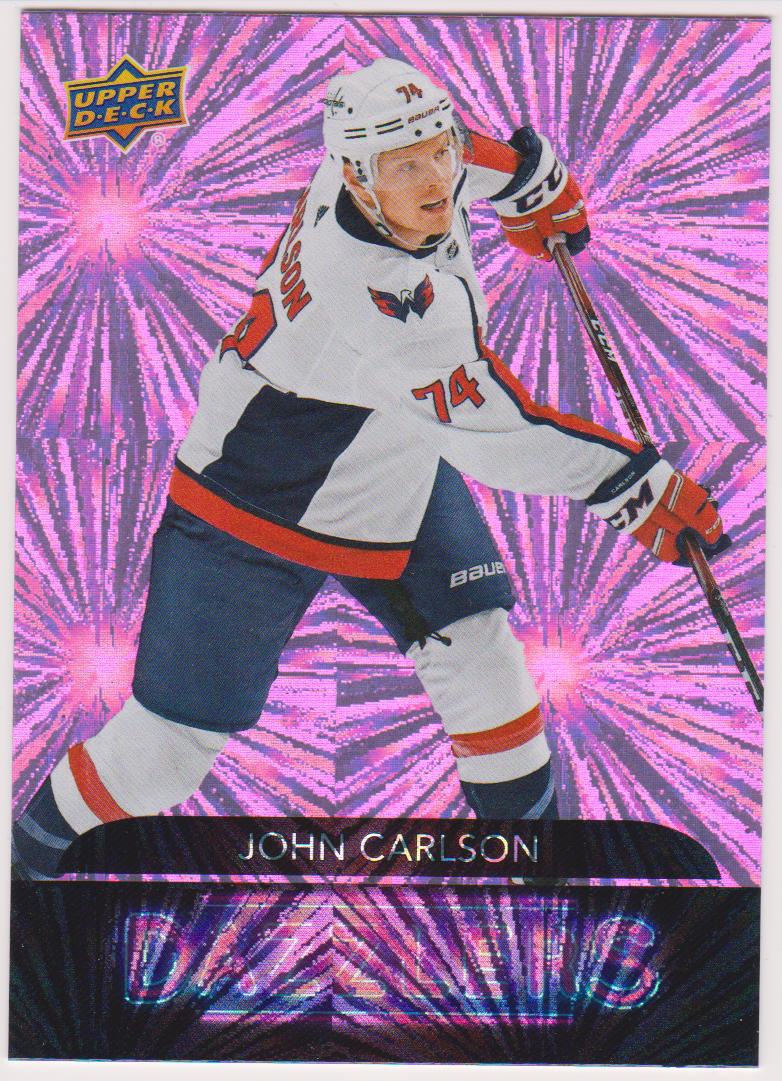2020-21 Upper Deck Dazzlers Pink #DZ48 John Carlson (image for) 2020-21 Upper Deck Dazzlers Pink #DZ48 John Carlson