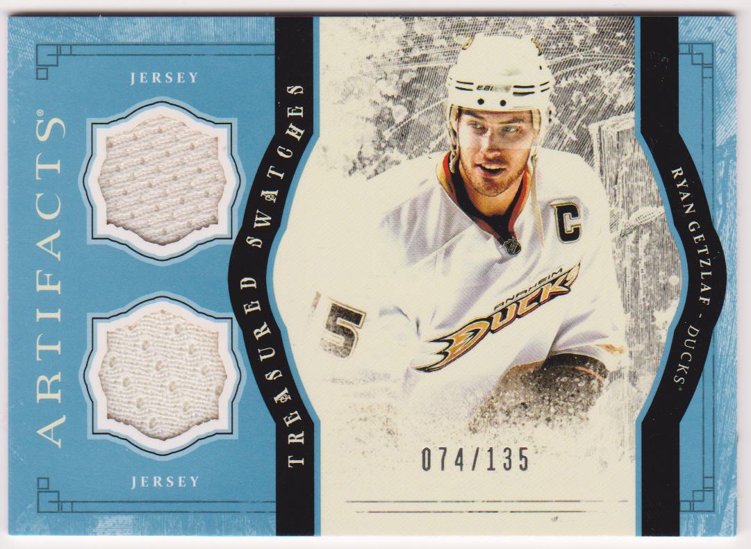 (image for) 2011-12 Artifacts Treasured Swatches Blue #TSRG Ryan Getzlaf - 074/135