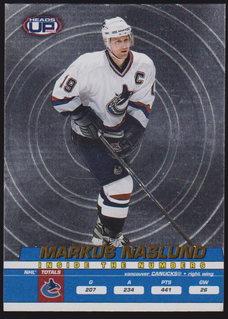 2002-03 Pacific Heads Up Inside the Numbers #23 Markus Naslund (image for) 2002-03 Pacific Heads Up Inside the Numbers #23 Markus Naslund