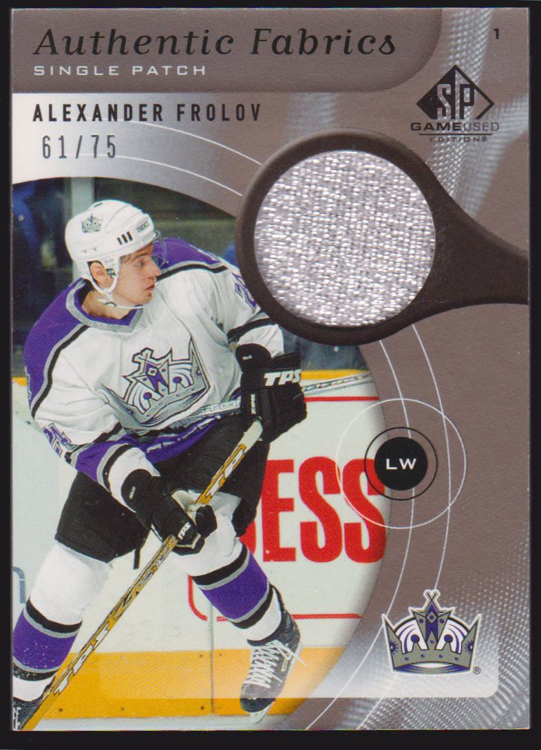 2005-06 SP Game Used Authentic Fabrics Patches #APAF Alexander Frolov - 61/75 (image for) 2005-06 SP Game Used Authentic Fabrics Patches #APAF Alexander Frolov - 61/75