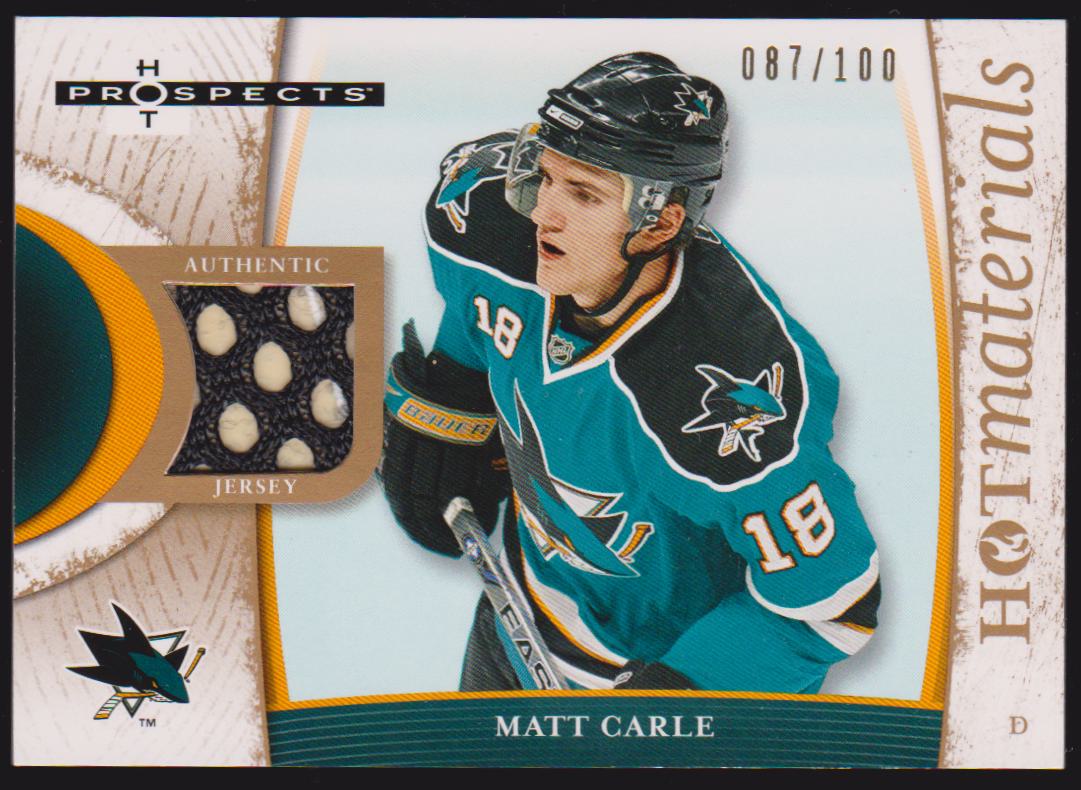 (image for) 2007-08 Hot Prospects Hot Materials Red Hot #HMCA Matt Carle - 087/100